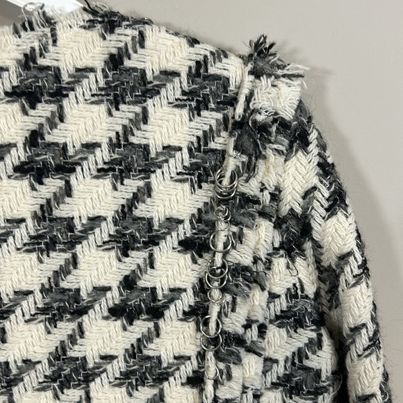 IRO Hope Houndstooth Blazer Wool Blend Lined Long Sleeve Jacket Black White US 8 - Picture 8 of 15